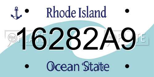 16282A9 Rhode Island License Plate
