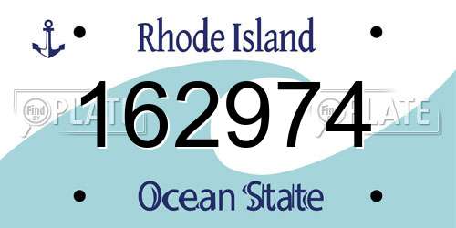 162974 Rhode Island License Plate