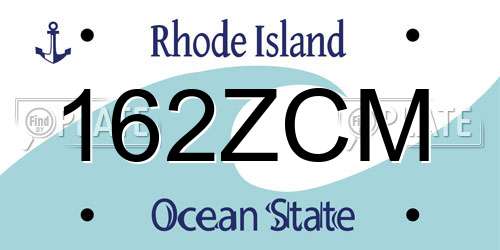 162ZCM Rhode Island License Plate