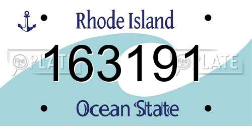 163191 Rhode Island License Plate