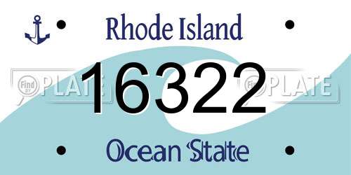 16322 Rhode Island License Plate