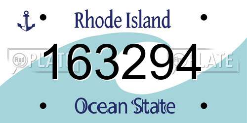 163294 Rhode Island License Plate