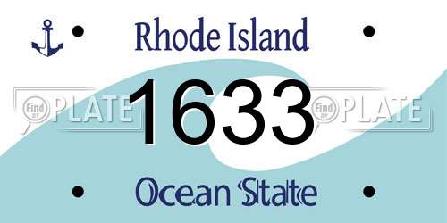 1633 Rhode Island License Plate