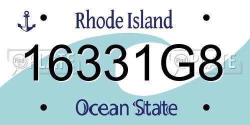 16331G8 Rhode Island License Plate
