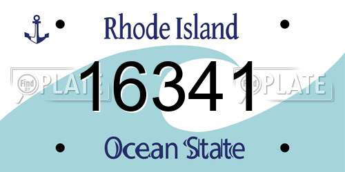 16341 Rhode Island License Plate