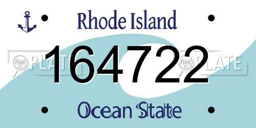 164722 Rhode Island License Plate