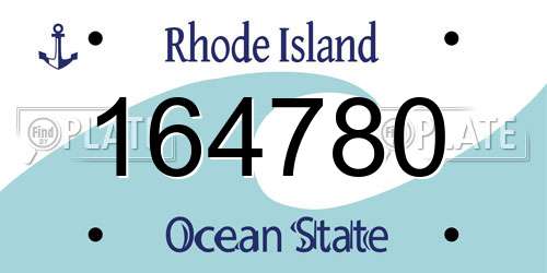 164780 Rhode Island License Plate
