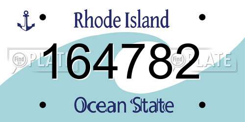 164782 Rhode Island License Plate