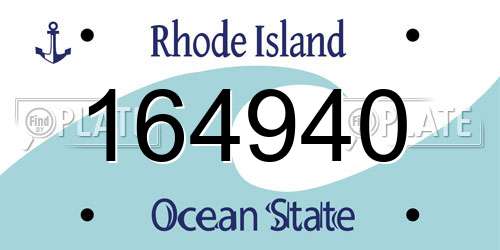 164940 Rhode Island License Plate