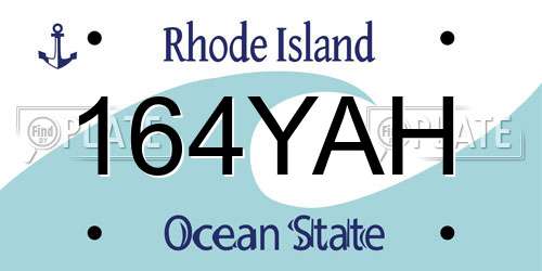 164YAH Rhode Island License Plate