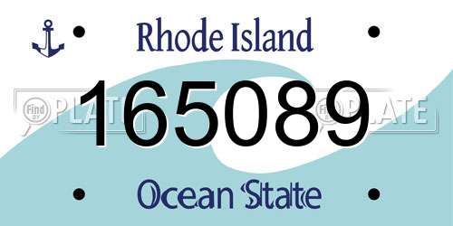 165089 Rhode Island License Plate