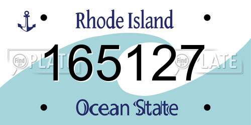 165127 Rhode Island License Plate