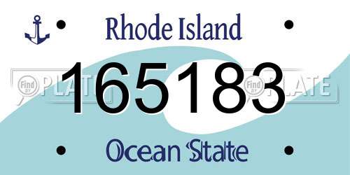 165183 Rhode Island License Plate