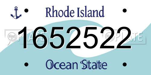 1652522 Rhode Island License Plate