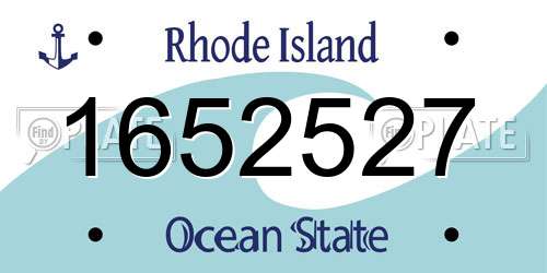 1652527 Rhode Island License Plate