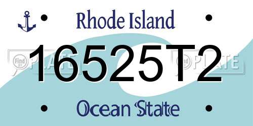 16525T2 Rhode Island License Plate
