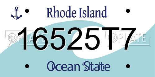 16525T7 Rhode Island License Plate