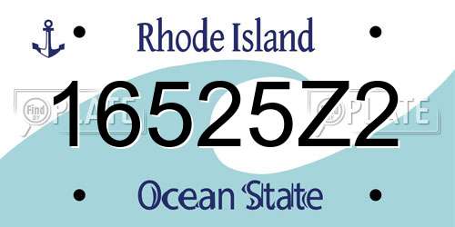 16525Z2 Rhode Island License Plate