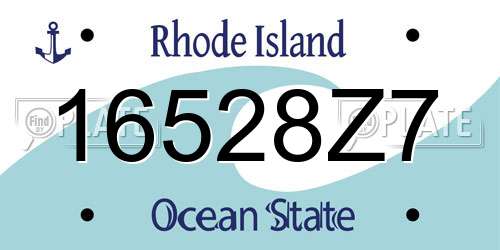 16528Z7 Rhode Island License Plate