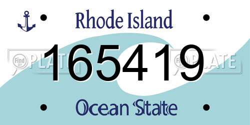 165419 Rhode Island License Plate