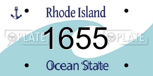 1655 Rhode Island License Plate