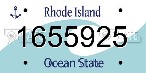 1655925 Rhode Island License Plate