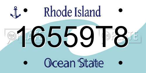 16559T8 Rhode Island License Plate