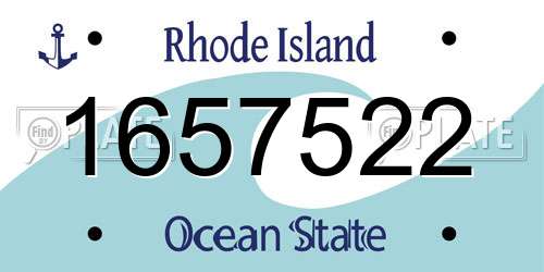 1657522 Rhode Island License Plate