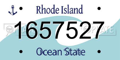 1657527 Rhode Island License Plate