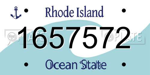 1657572 Rhode Island License Plate