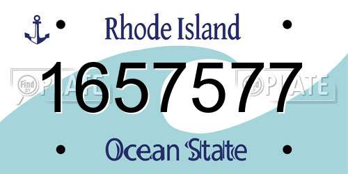 1657577 Rhode Island License Plate