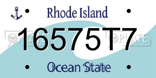 16575T7 Rhode Island License Plate