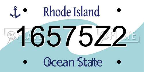 16575Z2 Rhode Island License Plate