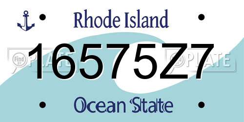16575Z7 Rhode Island License Plate