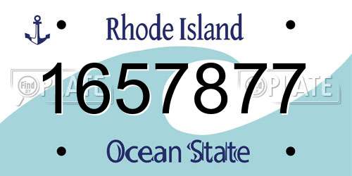 1657877 Rhode Island License Plate