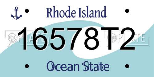 16578T2 Rhode Island License Plate