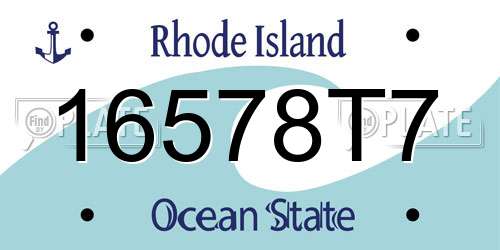 16578T7 Rhode Island License Plate