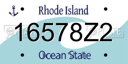 16578Z2 Rhode Island License Plate
