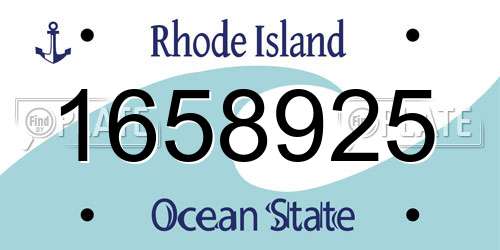 1658925 Rhode Island License Plate