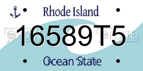 16589T5 Rhode Island License Plate