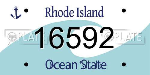 16592 Rhode Island License Plate