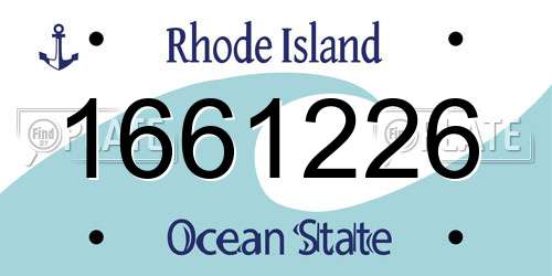 1661226 Rhode Island License Plate