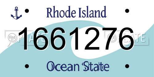 1661276 Rhode Island License Plate