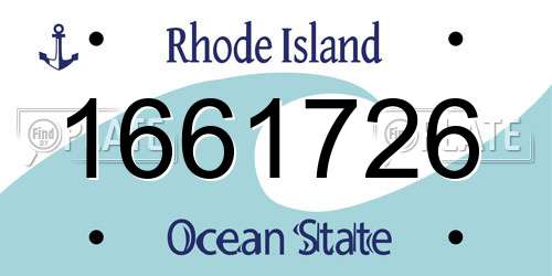 1661726 Rhode Island License Plate