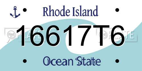 16617T6 Rhode Island License Plate