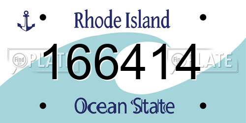 166414 Rhode Island License Plate