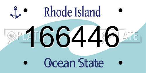 166446 Rhode Island License Plate