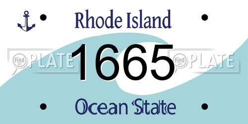 1665 Rhode Island License Plate