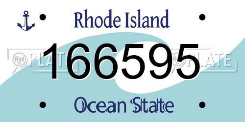 166595 Rhode Island License Plate