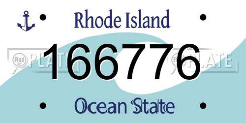 166776 Rhode Island License Plate